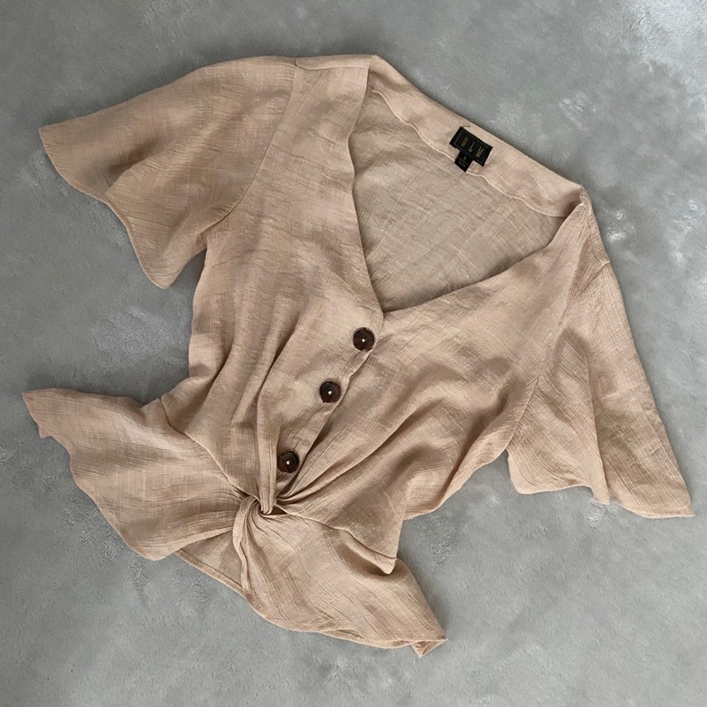 Nude Flowy Blouse